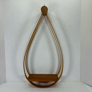 Bentwood Teardrop Shelf Mid Century Danish Teardrop Wood Hanging Shelf